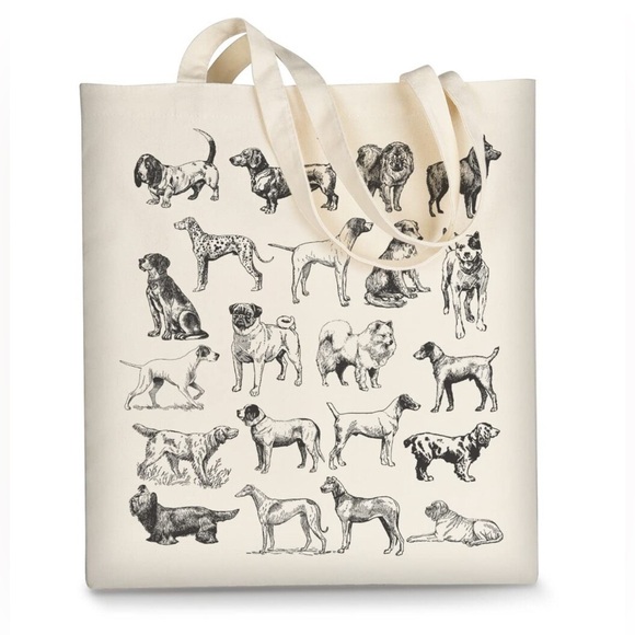 Canvas Tote Bag Aesthetic Print Dog‎ Breeds Reusable cotton cloth eco-friendly - Picture 5 of 6